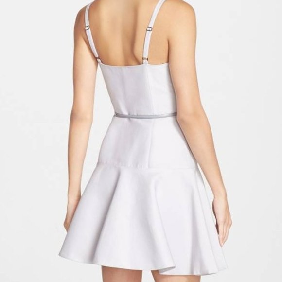 Halston Heritage Faille Belted Fit and Flare Mini Dress - Picture 9 of 9